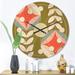 Designart 'Retro Botanical Pattern I' Mid-Century Modern Wood Wall Clock