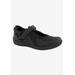 Wide Width Women's Buttercup Mary Jane Flat by Drew in Black Black Stretch (Size 9 W)