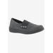 Extra Wide Width Women's Posy Flat by Drew in Black Canvas (Size 10 WW)