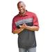 Men's Big & Tall No Sweat Polo by KingSize in Deep Burgundy Colorblock (Size XL)