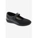 Extra Wide Width Women's Magnolia Mary Jane Flat by Drew in Black Stretch (Size 10 WW)