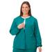 Plus Size Women's Jockey Scrubs Women's Snap to it Warm-Up Jacket by Jockey Encompass Scrubs in Teal (Size M(10-12))