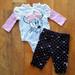 Disney Matching Sets | Disney Girls Minnie Mouse Long Sleeve Pink Shirt And Black Pants Outfit 3m | Color: Black/Pink | Size: 3mb