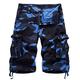 AIEOE Mens Sport Camouflage Bermuda Shorts Military Army Combat Work Pants Multi Pockets Sky Blue 38