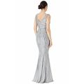 Sequin Chiffon Inserts Maxi Bridesmaid's Evening Party Dressgoddiva (Grey)