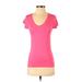 Nike Active T-Shirt: Pink Solid Activewear - Women's Size X-Small