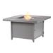 Red Barrel Studio® Margarett Square 42 In. X 42 In. Aluminum Propane Fire Pit Table w/ Glass Beads, Two Covers, Lid | Wayfair
