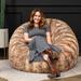 Trule Metro Sac 5 Foot Bean Bag Chair For Adults - Luxe Fur Faux Fur in Pink/Brown | 36 H x 60 W x 60 D in | Wayfair