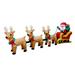 The Holiday Aisle® Christmas Santa Claus on Sleigh w/ Three Reindeer Inflatable Polyester in Brown/Green/Red | 49 H x 20 W x 144 D in | Wayfair