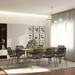 Corrigan Studio® Ashantai Concept Waxed Gray Oak Candes 7 Piece Indoor Dining Set w/ Dark Gray Chairs Wood/Upholstered in Brown/Gray | Wayfair