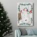 The Holiday Aisle® Folk Snowman Forest II Premium Gallery Wrapped Canvas - Ready To Hang Canvas in Black/Blue/Green | 20 H x 16 W x 1 D in | Wayfair