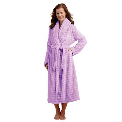 Women's Plush Wrap Robe (Size 3X/4X) Lilac, Polyester