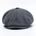 Chapeau octogonal en tweed pour hommes et femmes casquettes Newsboy chapeaux rétro casquettes