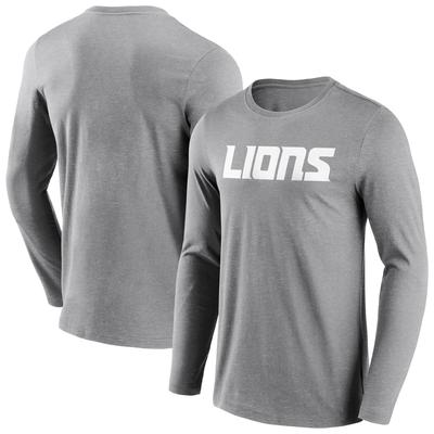 Detroit Lions Langarm-T-Shirt mit neutraler Farbe und Wortmarke - Herren Image