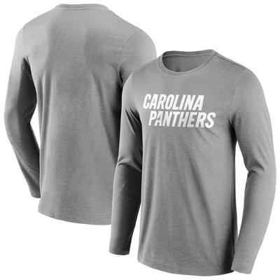Carolina Panthers Langarm-T-Shirt mit neutraler Farbe und Wortmarke - Herren Image