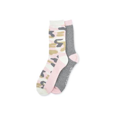 Women's 2 Pack Super Soft Midweight Cushioned Thermal Socks by GaaHuu in Pink Camo Grey (Size ONE)