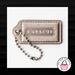 Coach Accessories | 2.25" Medium Coach Gold Metallic Leather Key Fob Bag Charm Keychain Hangtag | Color: Gold | Size: Os