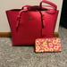 Coach Bags | Large Coach Hand Bag With Matching Wallet | Color: Pink | Size: Large