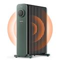 PELONIS Oil Filled Radiator 2500W, Electric Heater 13 Fins with Thermostat, Oil Filled Heater with 3 Heat Settings, Oil Radiator Heater with Tip-Over & Overheat Protection for Home Office, Green