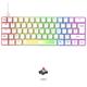 60% Compact 62 Keys UK Layout Wired Mechanical Keyboard, 7 Chroma RGB Backlight, Red Switch, Anti-Ghosting, Media Keys, Laser carving, Ergonomic, Compatible With PC,Laptop, PS4, X BOX - White
