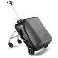 N/A New Creative Carry on Luggage Kids Baby Sit on Scooter Men Women Travel Suitcase Bag Lazy Trolley Case,Black 1