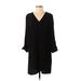 Express Outlet Casual Dress - Shift: Black Solid Dresses - Women's Size Small