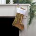 Northlight Seasonal 19" Gold & Silver Sequin Christmas Stocking w/ White Faux Fur Cuff Polyester in Gray/Yellow | 19 H x 10 W in | Wayfair