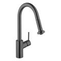 Hansgrohe Talis S² Pull Down Single Handle Kitchen Faucet w/ Handle & Supply Lines, Ceramic in Black/Gray | Wayfair 14877341