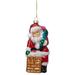 Northlight Seasonal 5" Santa Down the Chimney Hanging Glass Christmas Ornament Glass in Red/White | 5 H x 2 W x 2.5 D in | Wayfair