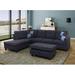 Gray/Black Reclining Sectional - Latitude Run® 103.5" Wide Sofa & Chaise w/ Ottoman Linen/Upholstery | 35 H x 103.5 W x 74.5 D in | Wayfair