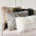 Mongolian Fur Decorative Pillow Cover - Ivory, 13" x 22" Lumbar Ivory - Frontgate