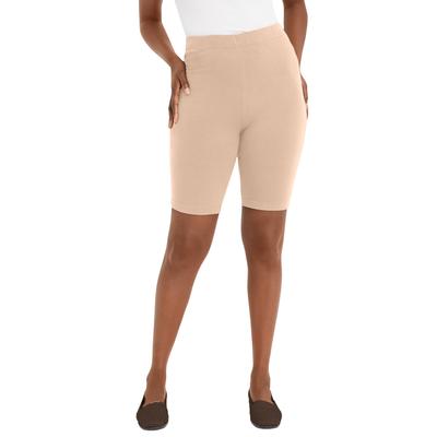 Plus Size Women's Everyday Stretch Cotton Bike Short by Jessica London in Nude (Size 22/24)