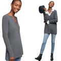 Anthropologie Sweaters | Anthropologie Ett:Twa Women Sm Gray Long Sleeve V Neck Ribbed Long Knit Sweater | Color: Gray | Size: Xs