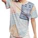 Anthropologie Tops | Anthropologie Multicolor Postmark Patchwork Tshirt | Color: Silver/White | Size: S
