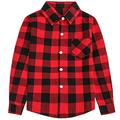 SANGTREE Girls' Women's Plaid Flannel Shirt, 3 Months - US 2XL - red - 10-11 Years