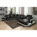 Multi Color Sectional - 168" Wide Faux Modular Sofa & Chaise w/ Ottoman Faux Jubilee Modern/contemporary design | Wayfair G8027-Black+White/R