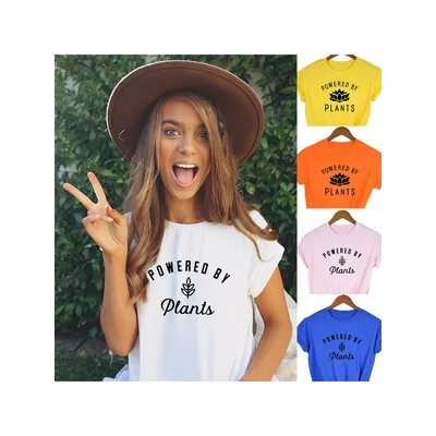 62By Plants T-shirt à col rond pour femme T-shirt graphique Vegan Chemises cadeaux Vêtements
