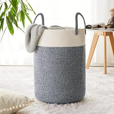 YOUDENOVA cotton rope laundry hamper by youdenova, 58l - woven collapsible  laundry basket - clothes storage basket for
