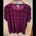 Nine West Tops | Crushed Velvet Magenta Top | Color: Purple | Size: Xxl