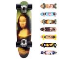 meteor Holz Skateboard Kinder - Mini Cruiser Kickboard - Skateboard mädchen Rollen Board - hohe Qualität Old School Skateboards Holz Deck - Retro Skateboard Jungen