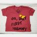 Disney Tops | Disney Store Winnie The Pooh Ok, But First Hunny T-Shirt Small Heather Red Vneck | Color: Red/Yellow | Size: S