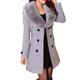 Women's Trenchcoat Coat Jacket Winter Jacket Winter Classic Outwear Coat Winter Parka Wool Coat With Faux Collar Parka Autumn Jacket Elegant Transition Jacket With Belt ( Color : Grey , Size : M )