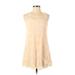 Forever 21 Casual Dress - A-Line Crew Neck Sleeveless: Tan Solid Dresses - Women's Size X-Small