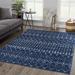 Tigris TGS-2335 6'7" x 9' Contemporary,Transitional Ivory/Blue/Gray/Navy/Blue/Gray Area Rug - Hauteloom