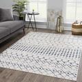 Tigris TGS-2332 7'10" x 10' Contemporary,Transitional Ivory/Blue Area Rug - Hauteloom