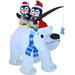 Joiedomi 6.5 ft. Tall Black, White, Green & Red Plastic Christmas Polar Bear Inflatable - 9.7"W x 7.8"L x 10.8"H