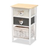 Diella Modern & Contemporary Wood Storage Unit with Willow Basket