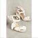 Anthropologie Shoes | Bill Blass White Carmen Bow Block Heels | Color: White | Size: 9.5