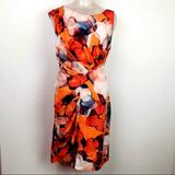 Anthropologie Dresses | Anthropology Eva Franco Orange Floral Sheath Dress | Color: Orange/White | Size: 6