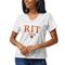 Women's League Collegiate Wear White Rochester Institute of Technology Tigers Intramural Boyfriend V-Neck T-Shirt